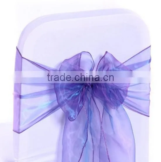 Royal blue satin chair sashes for wedding