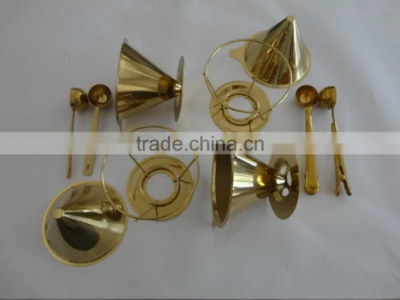 Gold color reusable coffee filter