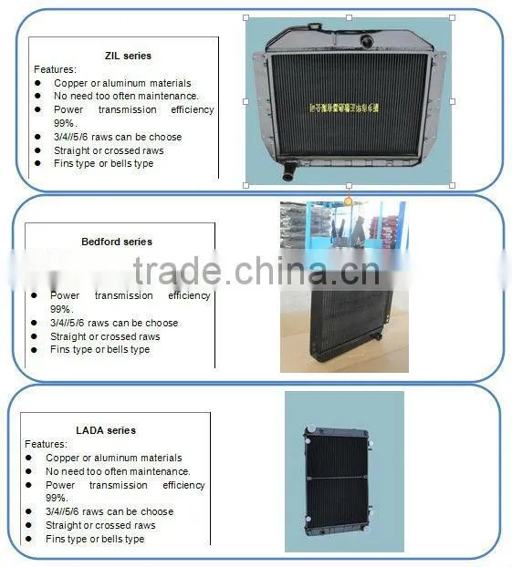Cooling systerm for Russian MTZ80 tractor radiator price, copper MTZ radiator
