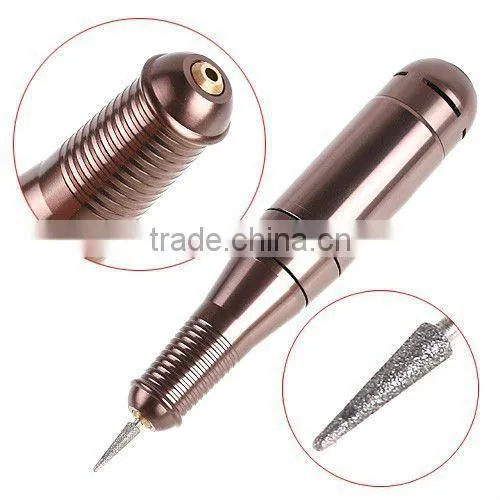 GOLDEN ELECTRIC NAIL DRILL MANICURE PEN MACHINE 6 BITS