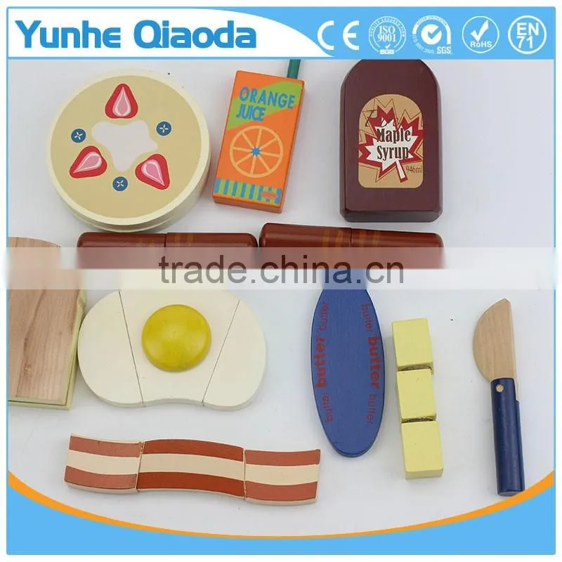 Fun durable wooden food set for years of play wooden breakfast set Solid Wood Version