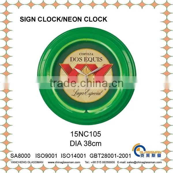 DIA 38cm customizable colorful neon clock LED clock wall clock