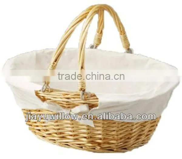 Environmental handicraft picnic basket with handle with handmade