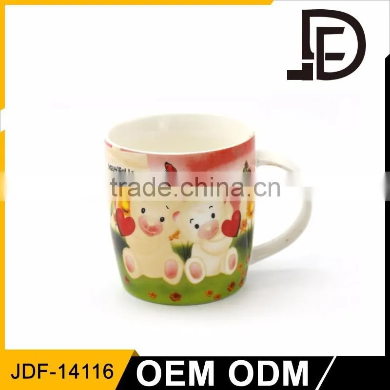 Drinkware tulip decal pattern cup 12oz ceramic custom coffee mug