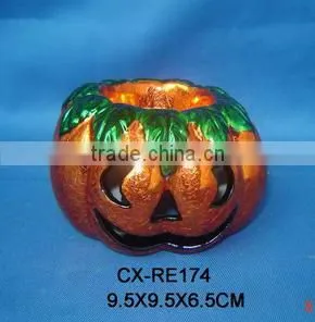 porcelain moroccan ceramic garden indoor use -dolomite pumpkin candle holder