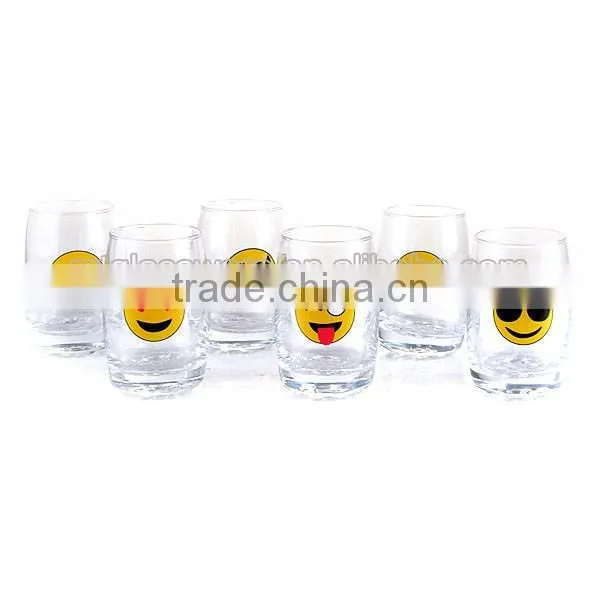 280ML cute emoji smile water glass cup