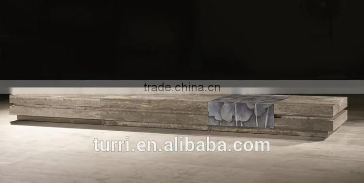 High end living room furniture marble top TV stand