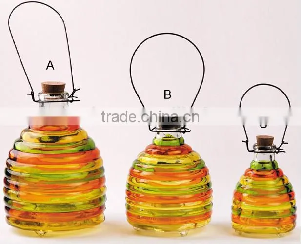Three size and Colorful Glass bee / pest / insects catcher