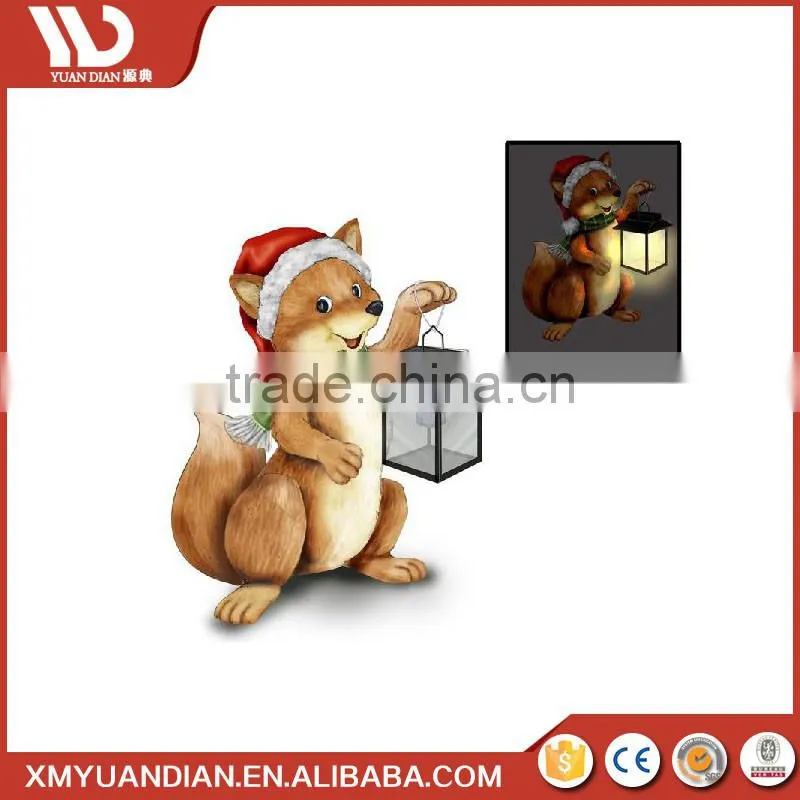 Online Shop China Art Work Fox Resin Craft Solar Garden Led Light