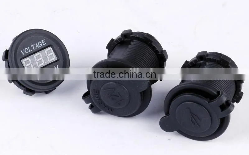 12V USB Charger Voltometer Socket