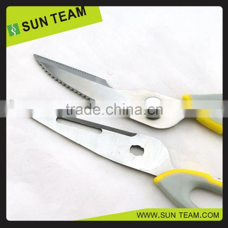 SK009 9" stainless steel multi function blade kitchen scissor with magnetic holder