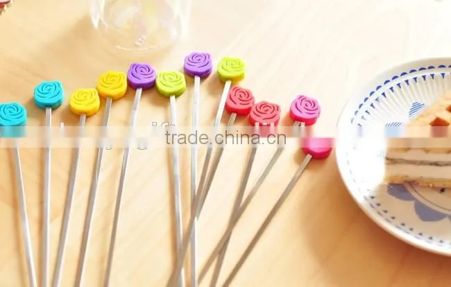 High Quality 2 Pieces Per Set Stainless Steel With Silicone Coffee Stirrer