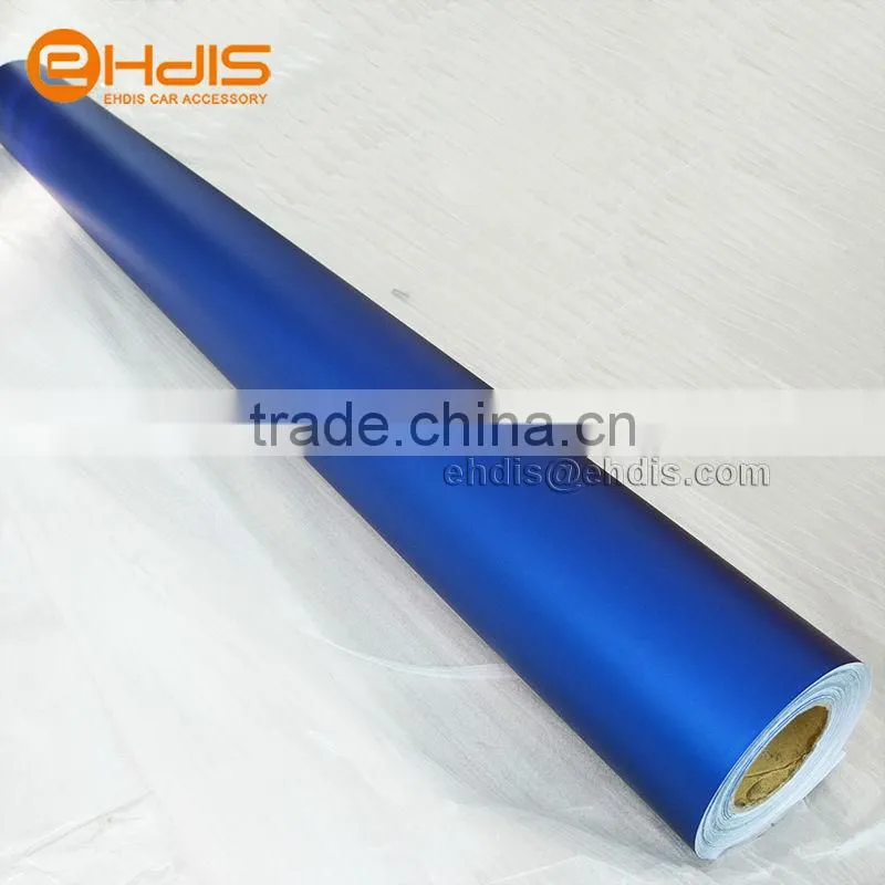 New product metal matte chrome pearl blue car wrap vinyl film dark blue air bubble free foile