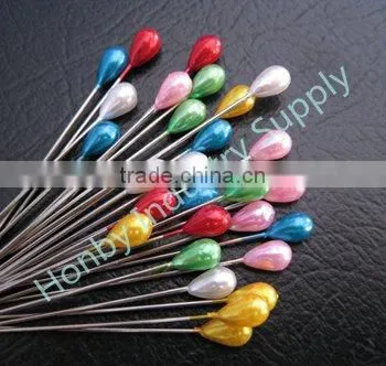Fine cream white color teardrop head haberdashery pin