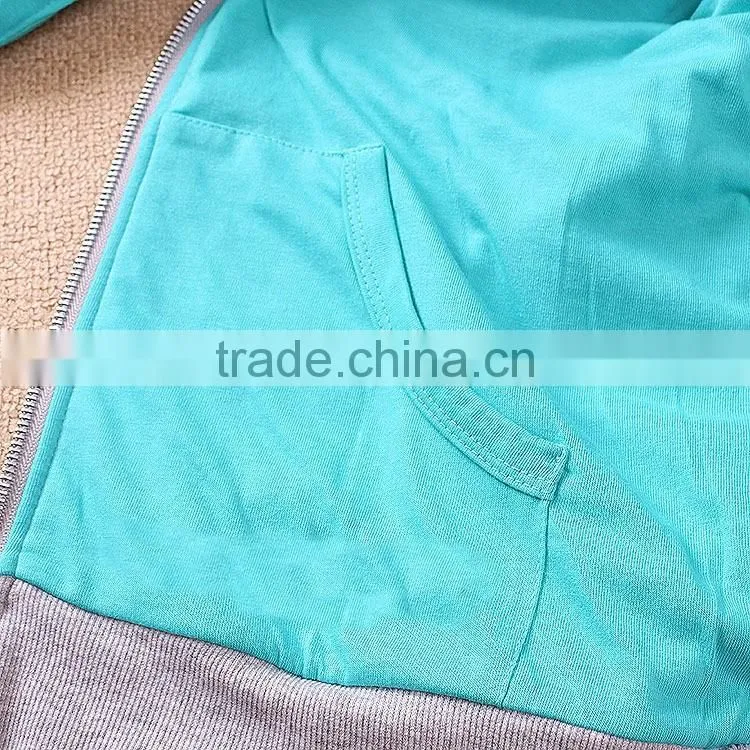 French Terry Autumn women girl hoody coat cute colorful jacket bright 2style to choose OEM wholesale
