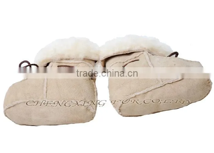 CX-SHOES-05B Wholesale Genuine Sheepskin Fur Baby Shoe