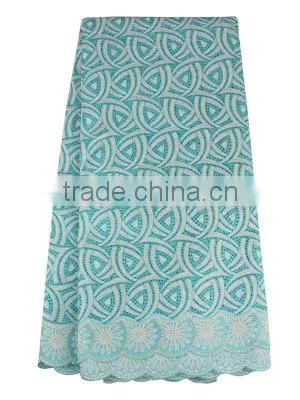 manufacture cloth outfit embroidery cotton lace fabric SL0335 royal blue