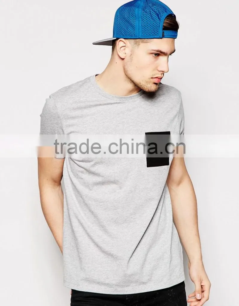 Contrast Pocket T-Shirt blank pocket t shirt wholesale