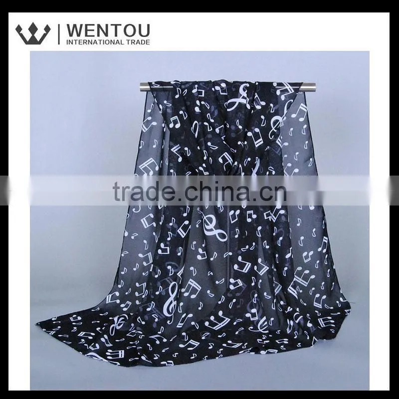 Wholesale Fashionable Music Notes Printed Scarf