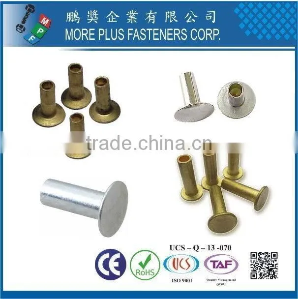 Taiwan Stainless Steel Mild Mushroom Truss Black zinc Plated Semi Tubular Rivet
