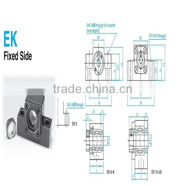 Ball screws bearing screw support EK08 EF08 in stok