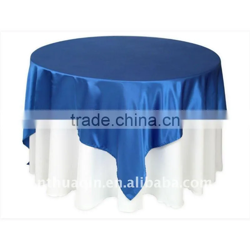 Fushia satin overlay and satin table cover for wedding good market satin table cover
