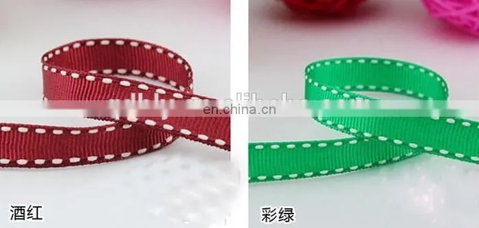 various colours 1cm saddle stitch grosgrain ribbon