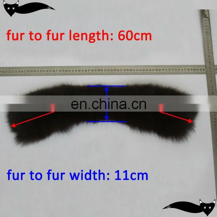 Genuine 50cm seal brown fox fur collar for leather jacket