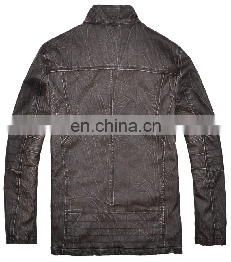 lastest fashion diamond thin quilted stylish men long leather coat