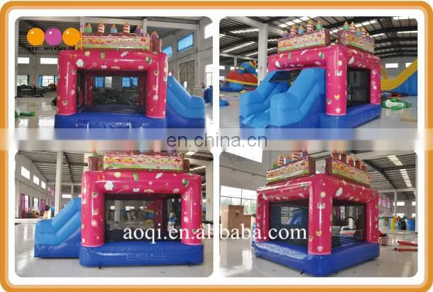 kid birthday present toy inflatable birthday cake bouncer for party decorate