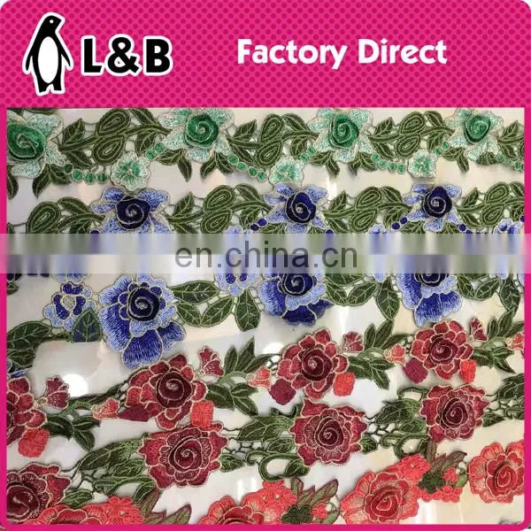 Ningbo-China polyester lace embroidered eyelet flower 3d lace