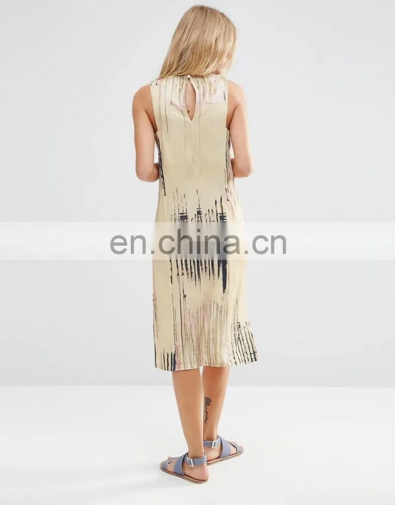 2017 clothing factory OEM women print simple long dress maxi dress