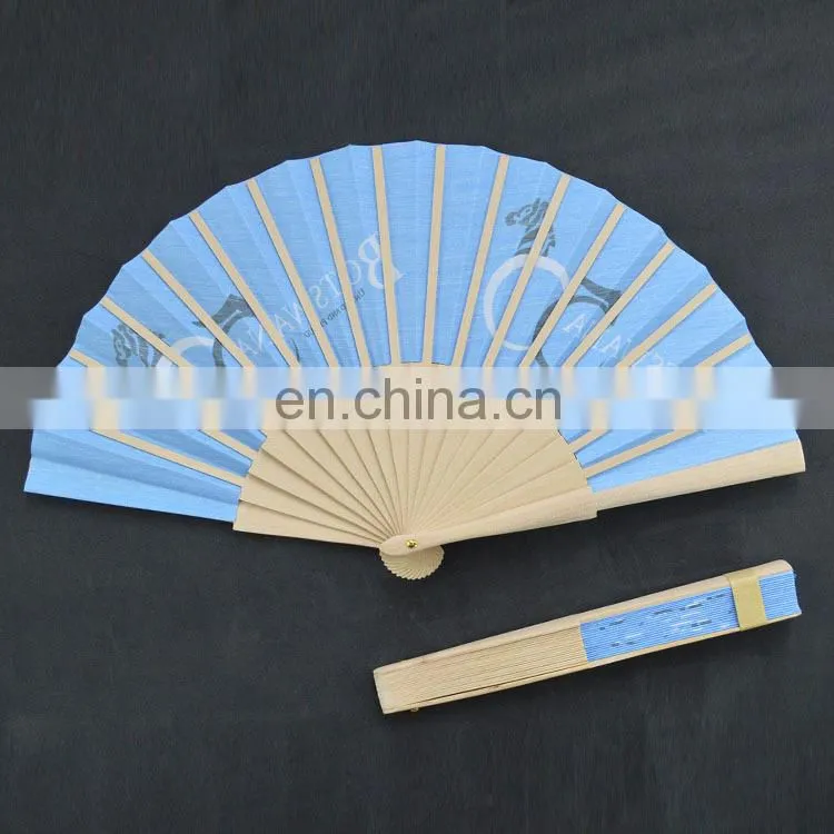 Printed Hand Fan with Wooden Frame for Promotion