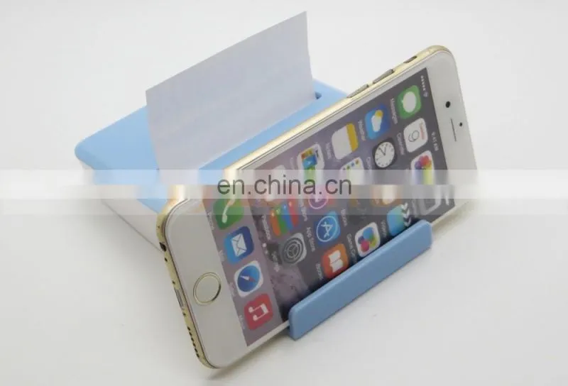 Colorful Mobile Phone Stents Sticky Note Box Removable Sticky Notes Box With Phone Stand