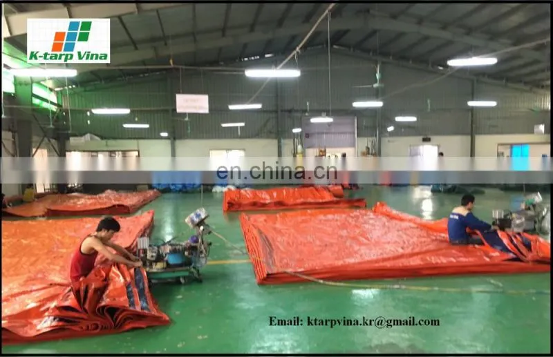 Heavy duty tarpaulin, canvas, Dark Blue/Orange Tarpaulin, Logo printing