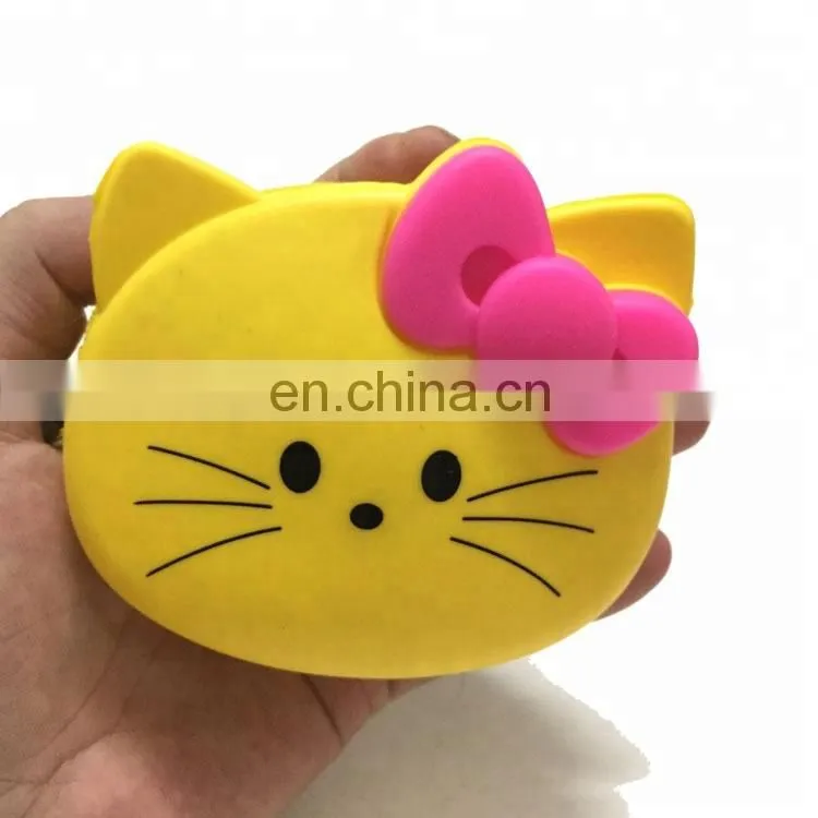 Factory Supplier Cat Design Coin Bag Women Fashion Wallet Silicone Material Purse