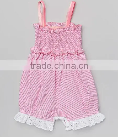 2014 Wholesale baby bubble Ruffle Tie Romper