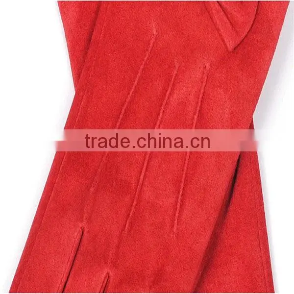 2015 suede short leather glove made in China