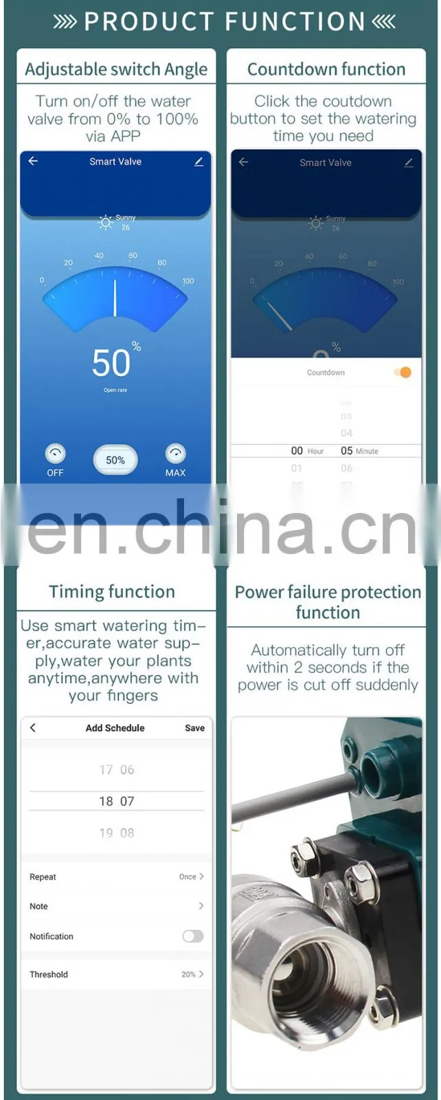 Smart Home Wifi Tuya App Control Garden irrigation smart water timer Smart Water Valve