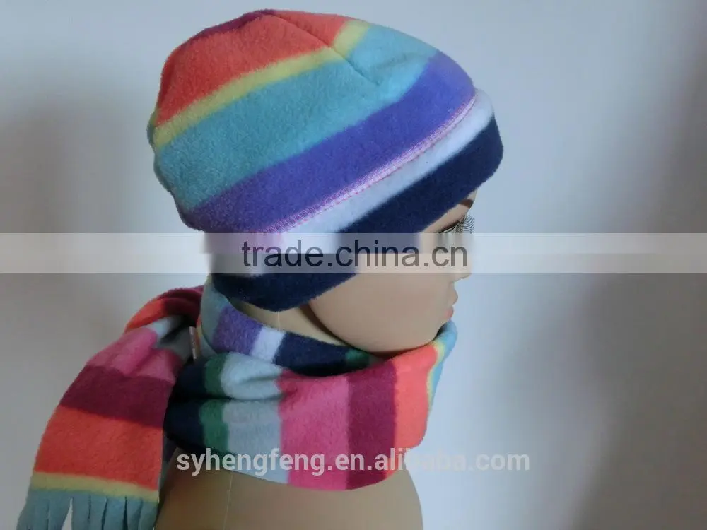 2016 New Two-pieces poral fleece hat and scarf