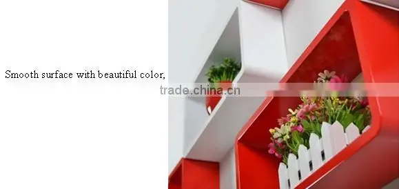 2014 new wooden wall shelf with drawers