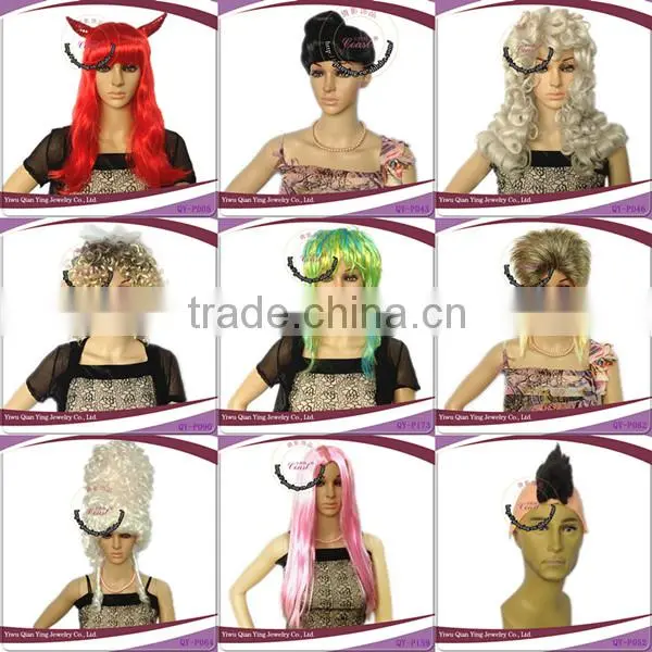 fashion mens synthetic halloween costumes multi color wigs