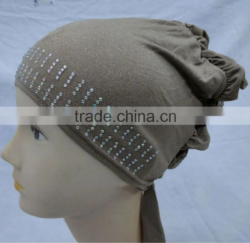 A473 latest fashion turban elastic islamic cap/MUSLIM HIJAB