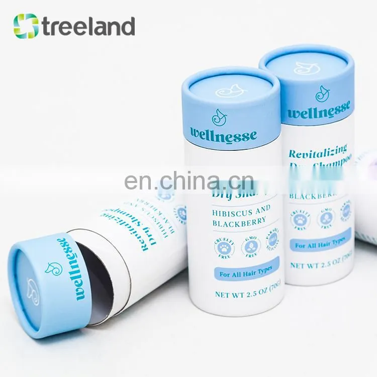 Hair powder cardboard cylinder tube packaging with inert shaker top