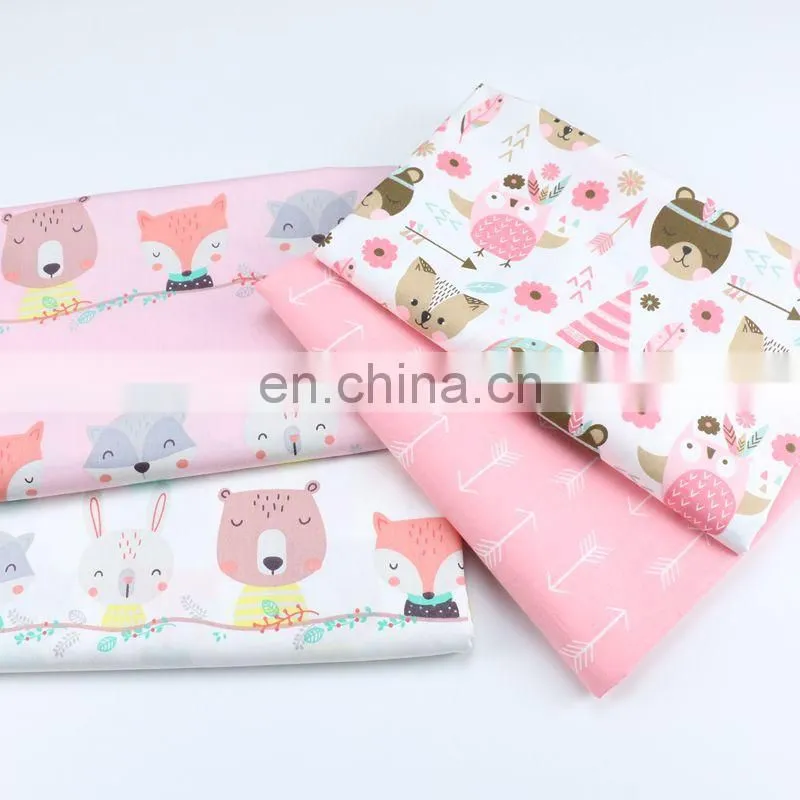 Cartoon arrows bear baby owl print kindergarten cotton bedding draperies all cotton fabric