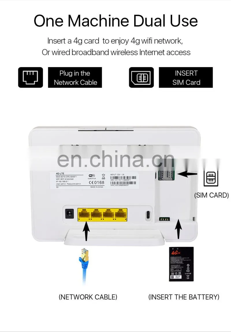 ALLINGE SDS1569 B316 B535 4g Cat6 LTE Mobile Wireless Hotspot SIM Card WiFi Router With 3000mAh Battery