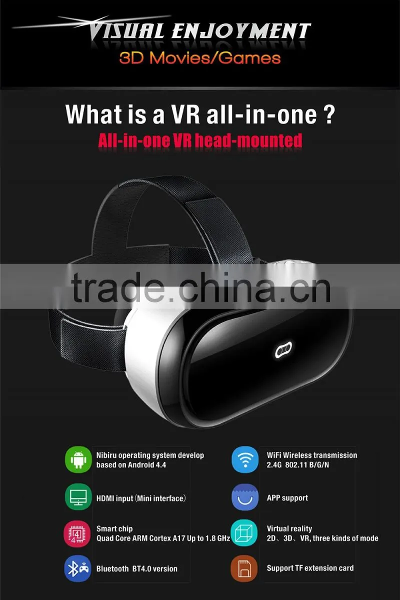 All in one VR Quad core High definition screen WIFI vr headset