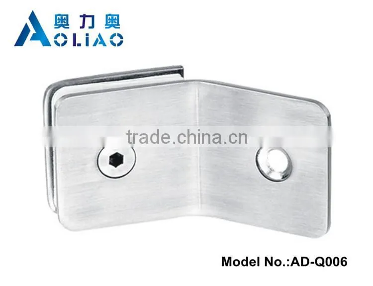 Stainless steel china cabinet glass clips and SS handrail clamps and handrail glass fixing