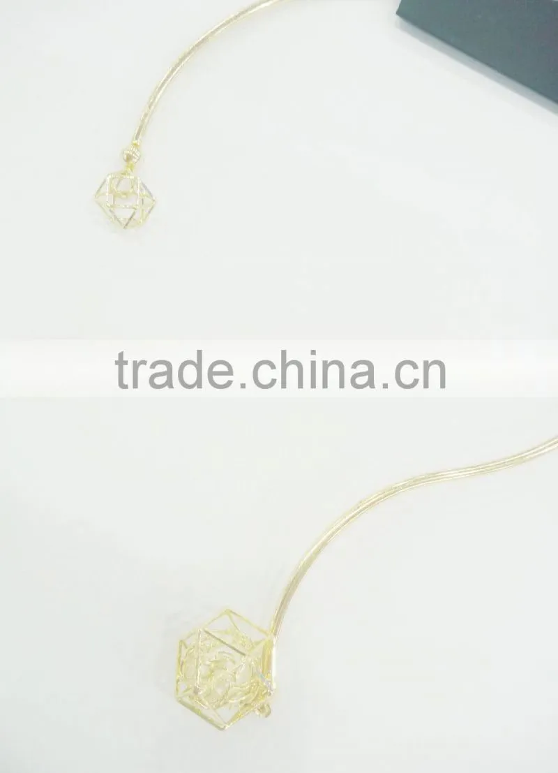 FACHION COLLAR NECKLACE WITH POLYGON FILIGREE BEADS DROPS