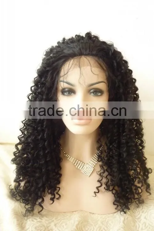 Most popular super long 1# lace front Synthetic kinky curly wig